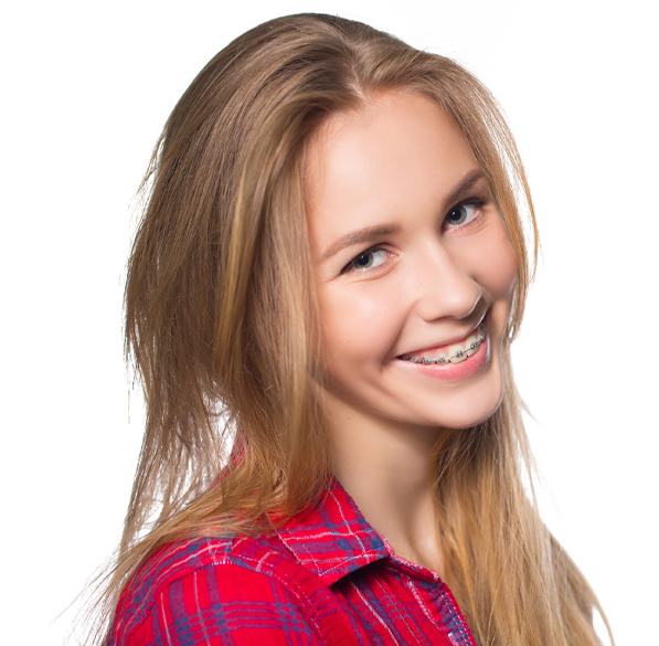 Girl with braces after receiving orthodontic treatment in Geelong.