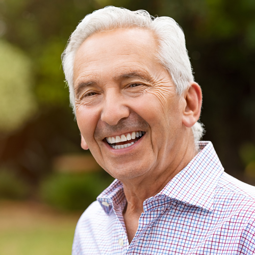 Older male with dentures fitted in Geelong.