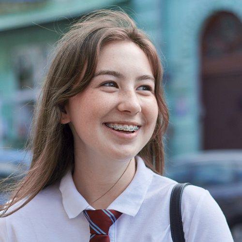 Geelong school student with braces.